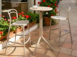 Stolik ogrodowy barowy LEGRENA 60 cm 60 cm Beżowy