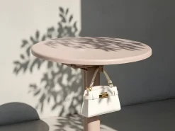 Stolik ogrodowy barowy LEGRENA 60 cm 60 cm Beżowy