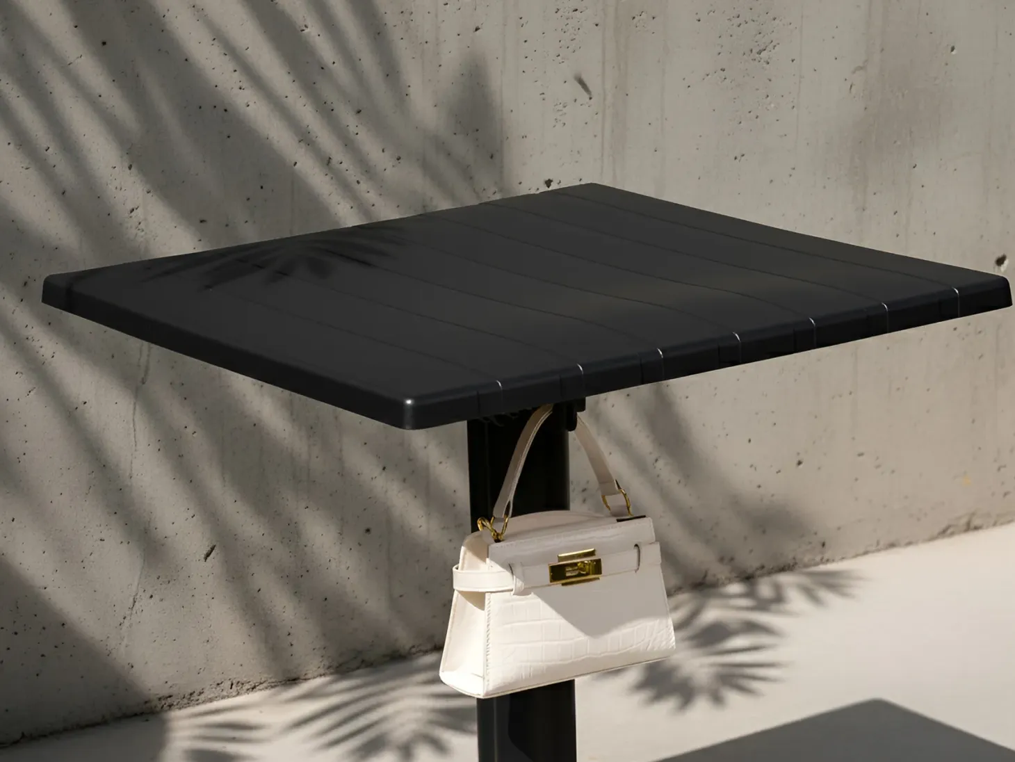 Stolik ogrodowy barowy LEMNOS 60 cm 60 cm Czarny