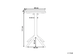 Stolik ogrodowy barowy LEMNOS 60 cm 60 cm Beżowy