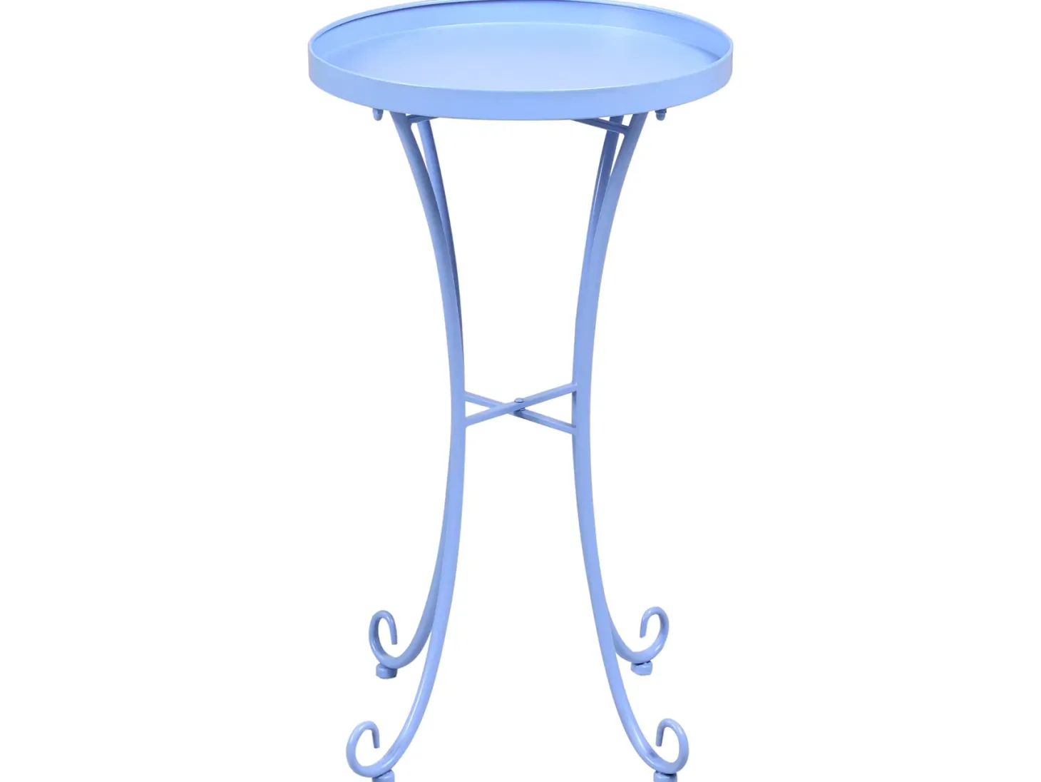 Stolik ogrodowy CAVINIA 40 cm 40 cm Metal Błękitny
