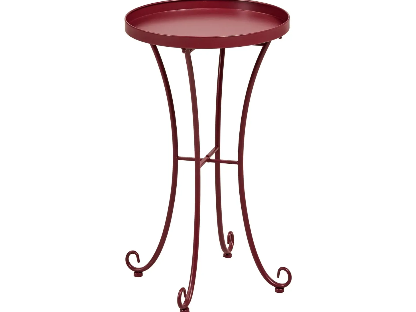 Stolik ogrodowy CAVINIA 40 cm 40 cm Metal Burgundowy