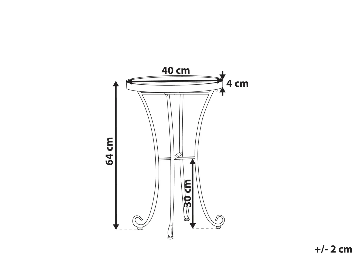 Stolik ogrodowy CAVINIA 40 cm 40 cm Metal Różowy