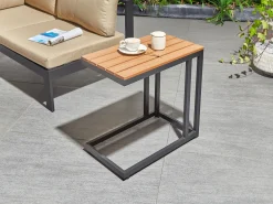 Stolik ogrodowy MESSINA 60 cm 35 cm Czarny