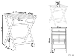 Stolik ogrodowy PARAGGI 60 cm 60 cm Certyfikowane drewno akacjowe Brązowy