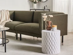Stolik pomocniczy ANTELAO 37 cm 37 cm Efekt lastryko Białe lastryko