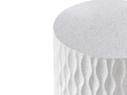Stolik pomocniczy ANTELAO 37 cm 37 cm Efekt lastryko Białe lastryko