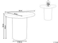 Stolik pomocniczy ARSOLI 43 cm 58 cm Złamana biel
