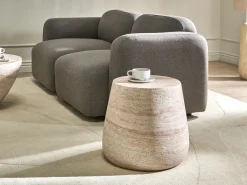 Stolik pomocniczy BIENTINO 46 cm 46 cm Efekt trawertynu
