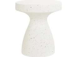 Stolik pomocniczy BIVIERE 39 cm 39 cm Efekt lastryko Złamana biel