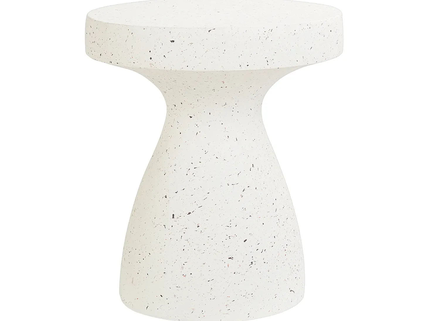 Stolik pomocniczy BIVIERE 39 cm 39 cm Efekt lastryko Złamana biel
