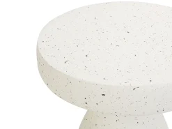 Stolik pomocniczy BIVIERE 39 cm 39 cm Efekt lastryko Złamana biel