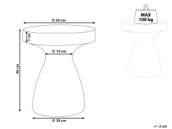 Stolik pomocniczy BIVIERE 39 cm 39 cm Efekt lastryko Złamana biel