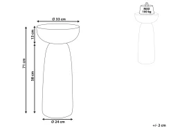 Stolik pomocniczy CADINI 33 cm 33 cm Efekt lastryko Złamana biel