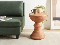 Stolik pomocniczy CALDARO 40 cm 40 cm Imitacja drewna Brązowy