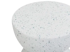 Stolik pomocniczy CAORIA 40 cm 40 cm Efekt lastryko Białe lastryko