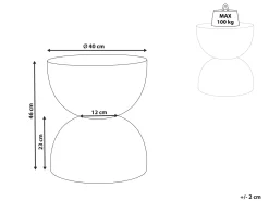 Stolik pomocniczy CAORIA 40 cm 40 cm Efekt lastryko Białe lastryko