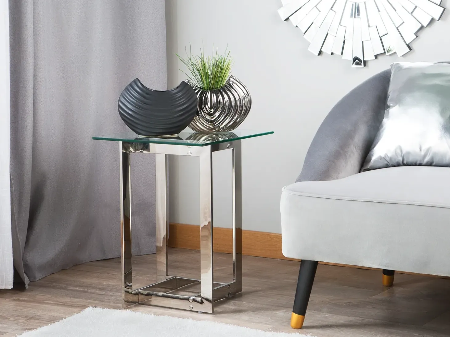 Clearance CRYSTAL Szkło hartowane Srebrny Wszystkie Stoły|Wszystkie Stoły