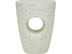 Stolik pomocniczy EDOLO 37 cm 37 cm Efekt lastryko Złamana biel