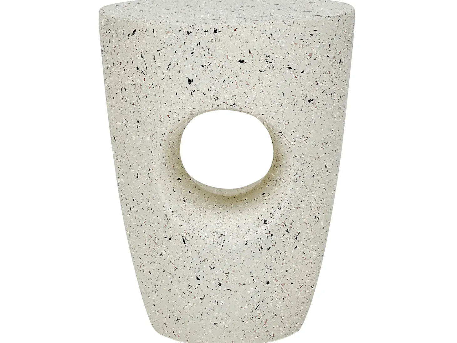Stolik pomocniczy EDOLO 37 cm 37 cm Efekt lastryko Złamana biel