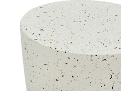 Stolik pomocniczy EDOLO 37 cm 37 cm Efekt lastryko Złamana biel