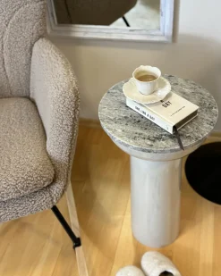 Discount Stolik pomocniczy FALCON Metal Beżowy Wszystkie Stoły|Wszystkie Stoły