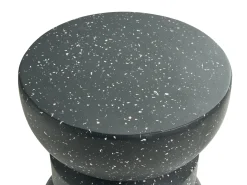 Stolik pomocniczy FALIRO 37 cm 37 cm Efekt lastryko Czarne lastryko