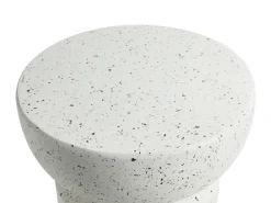Stolik pomocniczy FALIRO 37 cm 37 cm Efekt lastryko Złamana biel