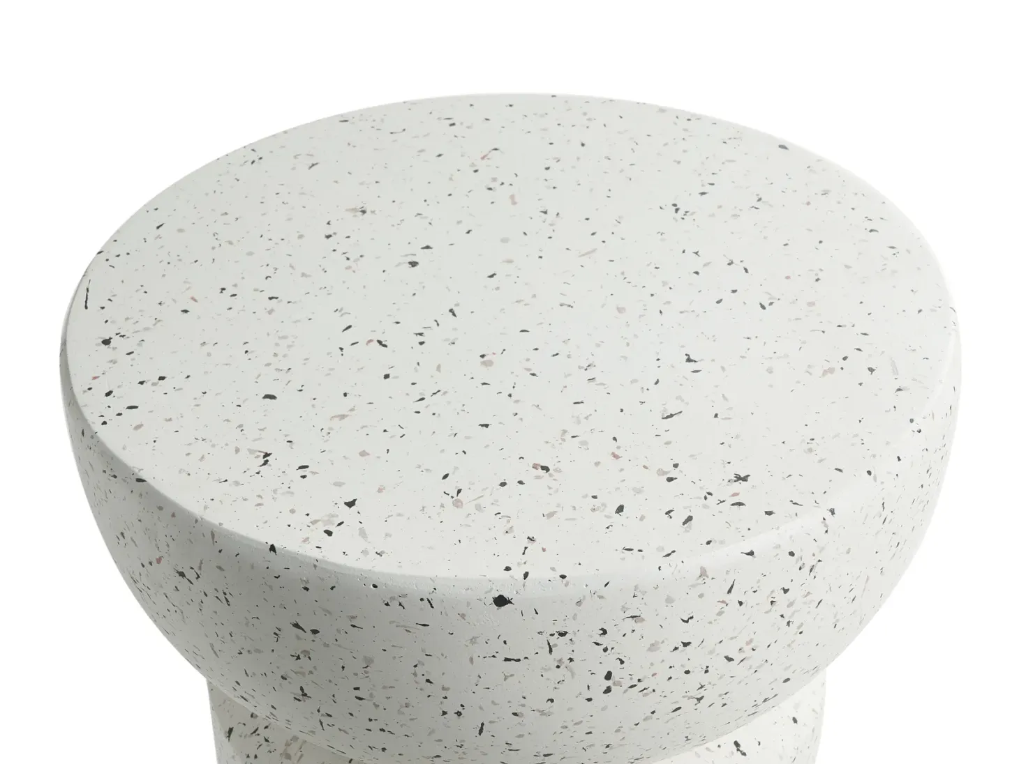 Stolik pomocniczy FALIRO 37 cm 37 cm Efekt lastryko Złamana biel