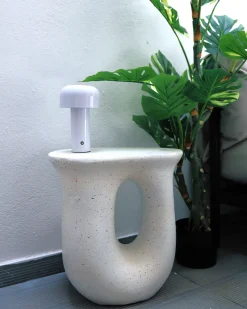 Stolik pomocniczy IDRO 42 cm 28 cm Efekt lastryko Złamana biel