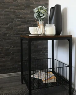 New Stolik pomocniczy KENNER Ciemnobrązowy Wszystkie Stoły|Wszystkie Stoły
