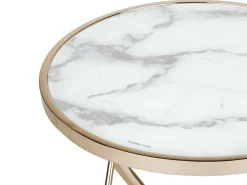 Discount MERIDIAN Szkło hartowane Marmur/ złoty Wszystkie Stoły|Wszystkie Stoły