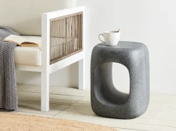 Stolik pomocniczy PELMO 33 cm 33 cm Efekt marmuru Szary