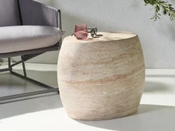 Stolik pomocniczy RICADI 40 cm 58 cm Efekt trawertynu