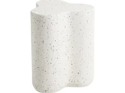 Stolik pomocniczy TELLARO 32 cm 37 cm Efekt lastryko Złamana biel