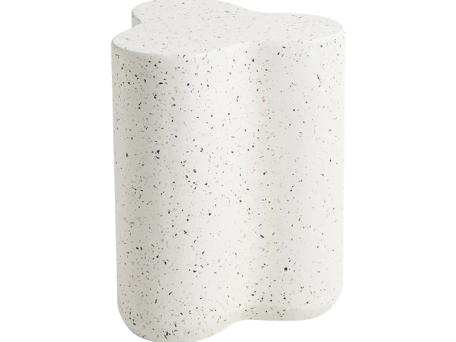 Stolik pomocniczy TELLARO 32 cm 37 cm Efekt lastryko Złamana biel