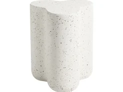 Stolik pomocniczy TELLARO 32 cm 37 cm Efekt lastryko Złamana biel