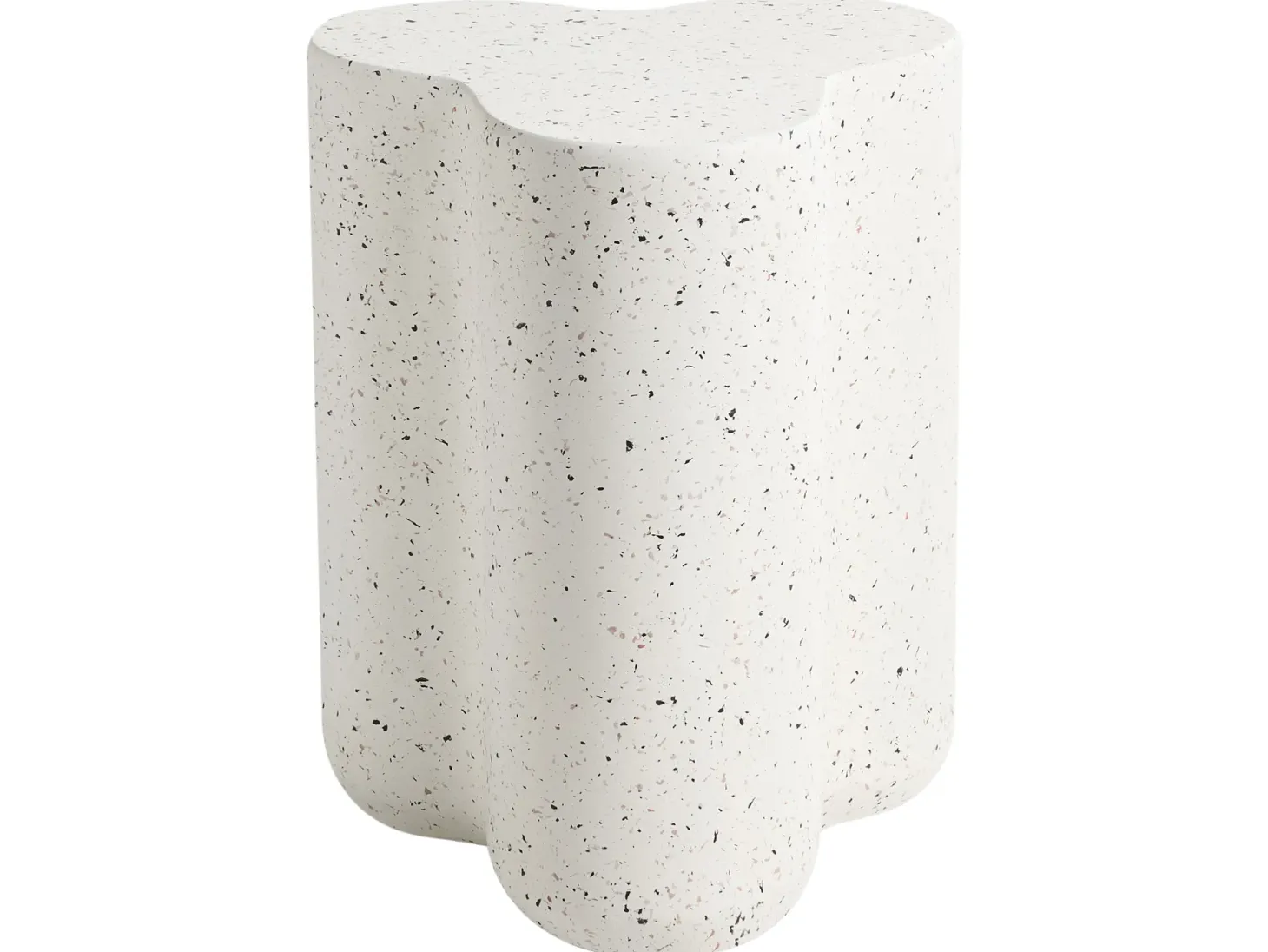 Stolik pomocniczy TELLARO 32 cm 37 cm Efekt lastryko Złamana biel