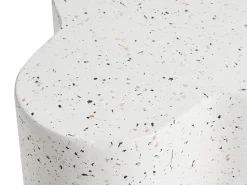 Stolik pomocniczy TELLARO 32 cm 37 cm Efekt lastryko Złamana biel