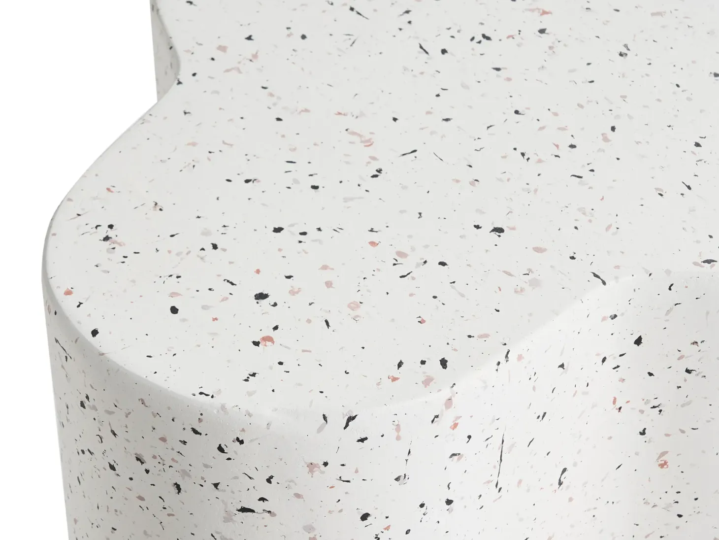 Stolik pomocniczy TELLARO 32 cm 37 cm Efekt lastryko Złamana biel