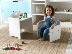 Discount Stół z krzesłem dla dzieci ELANORA Biały Montessori Dzieci Krzesła I Stoły Dziecięce|Wszystkie Fotele