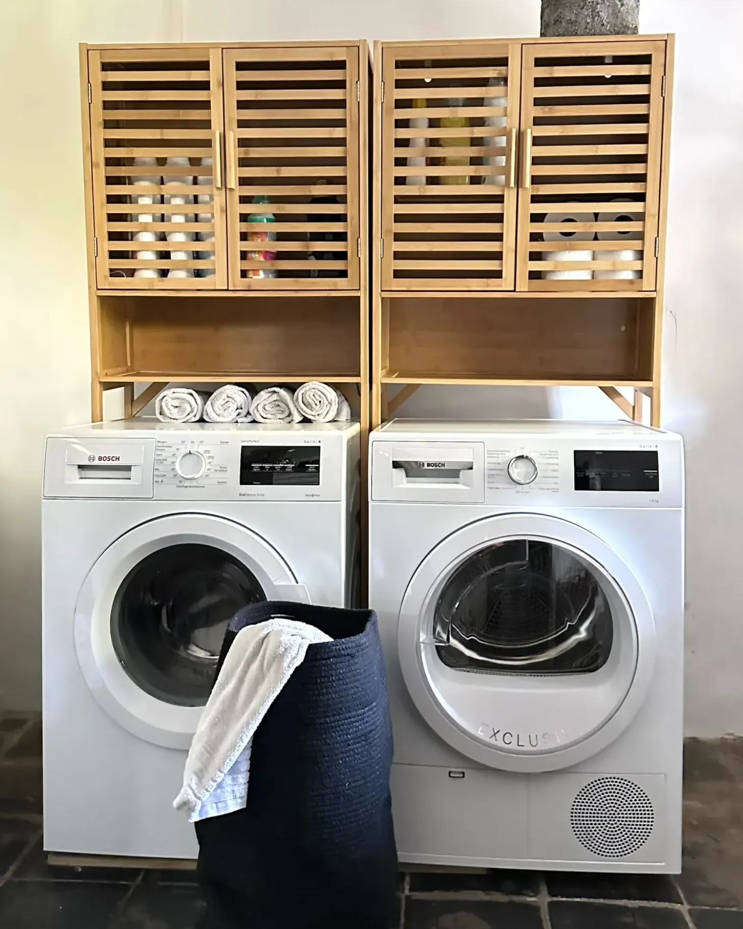 Clearance Szafka łazienkowa OKARCHE Bambus 63 cm Jasno Wszystko Do Przechowywania W Łazience|Szafki Łazienkowe