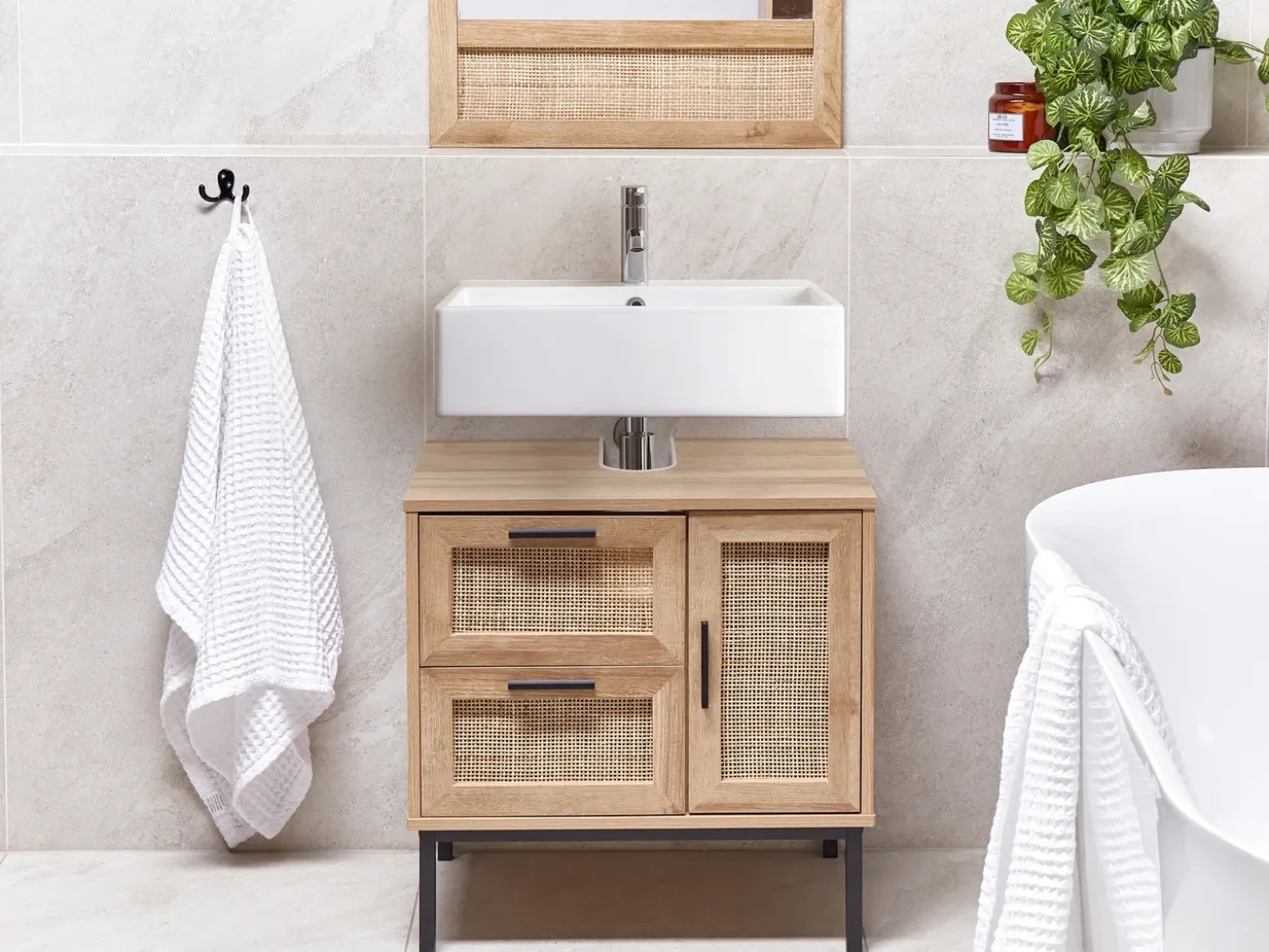 Discount ROSELL 60 cm Jasnobrązowy Wszystko Do Przechowywania W Łazience|Szafki Pod Umywalkę