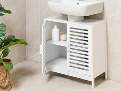 New Szafka łazienkowa pod umywalkę MISSOULA Bambus 60 cm Wszystko Do Przechowywania W Łazience|Szafki Pod Umywalkę