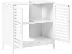 New Szafka łazienkowa pod umywalkę MISSOULA Bambus 60 cm Wszystko Do Przechowywania W Łazience|Szafki Pod Umywalkę