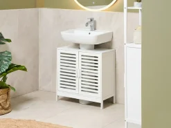 New Szafka łazienkowa pod umywalkę MISSOULA Bambus 60 cm Wszystko Do Przechowywania W Łazience|Szafki Pod Umywalkę