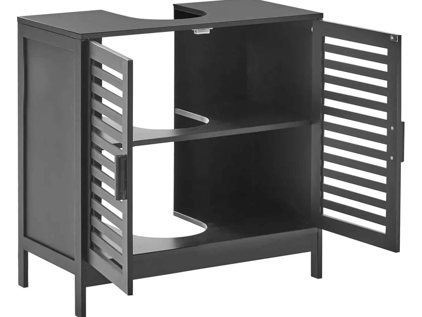 Szafka łazienkowa pod umywalkę MISSOULA Bambus 60 cm Wszystko Do Przechowywania W Łazience|Szafki Pod Umywalkę