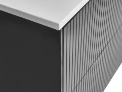 Outlet Szafka łazienkowa wisząca pod umywalkę QUINTELA 60 cm Czarny Wszystko Do Przechowywania W Łazience|Szafki Pod Umywalkę