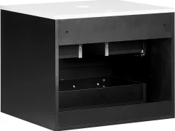 Outlet Szafka łazienkowa wisząca pod umywalkę QUINTELA 60 cm Czarny Wszystko Do Przechowywania W Łazience|Szafki Pod Umywalkę