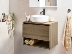 Discount Szafka łazienkowa wisząca pod umywalkę NATAL 60 cm Jasno Wszystko Do Przechowywania W Łazience|Szafki Pod Umywalkę